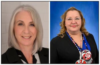 Photos of two women: Minister Patty Hajdu and Regional Chief Cindy Woodhouse