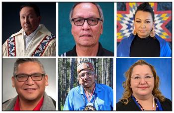 Six head and shoulders photo of the six candidates vying to the position of national chief of the Assembly of First Nations.