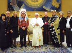 Pope Benedict XVI with a delegation in 2009 from the Assembly of First Nations